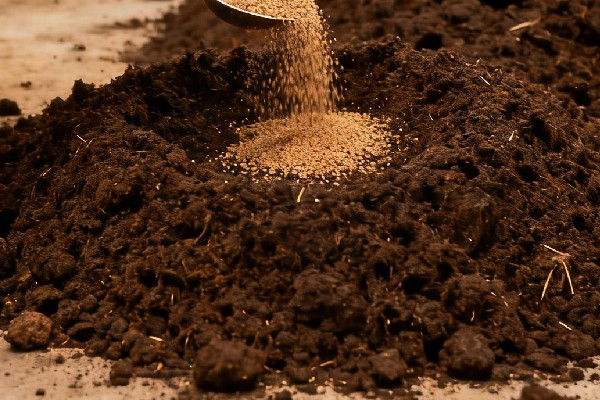 Agente microorganismo añadido para un compost fertilizante rápido