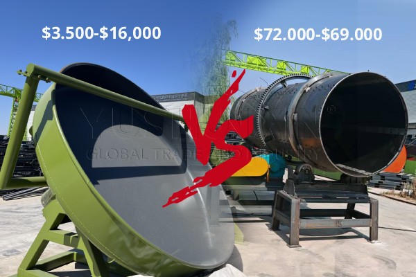 Precios de granulador de disco y máquina de tambor