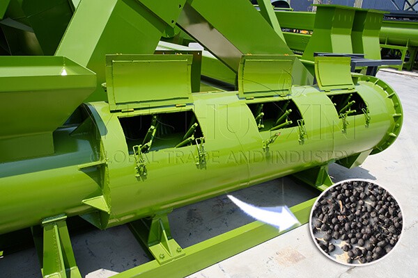 granulador de fertilizantes con dientes agitadores