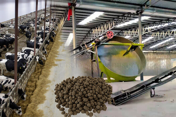 Peletizadora de discos para la gestión del estiércol vaca